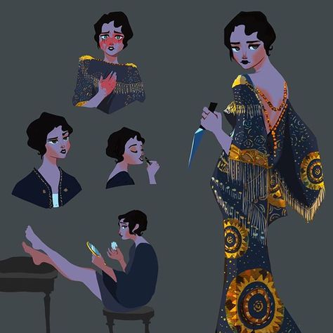 Debbie Balboa on Instagram: “She is a member of the poetry club “The Dahlias”. A high society women club in the 1920s; only instead of reading poetry, they narrate…” Debbie Balboa, Poetry Club, Reading Poetry, 20s Art, Dnd Mini, Fantasy Monster, High Society, The 1920s, Character Ideas