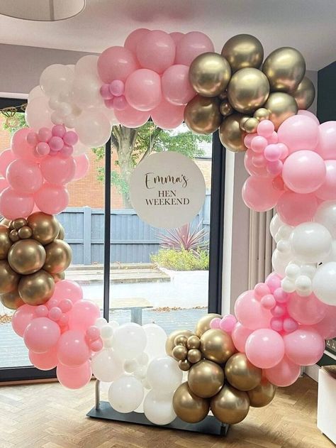 Balloon Arch Wedding, Pink Birthday Decorations, Engagement Balloons, Minnie Mouse Birthday Party Decorations, Decoration Buffet, Bride Birthday, Princess Birthday Party Decorations, Birthday Flowers Bouquet, Easter Wedding