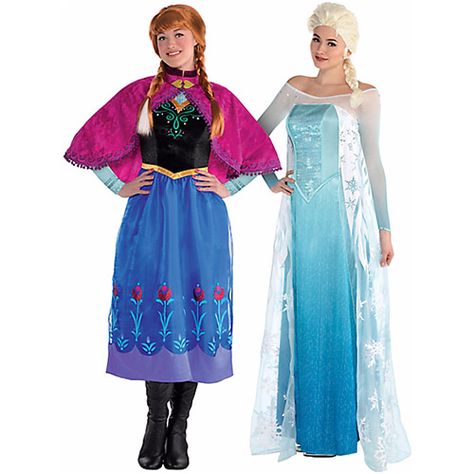 Adult Anna Costume, Elsa Halloween, Adult Disney Costumes, Frozen Costume Adult, Elsa Frozen Costume, Spooky Halloween Costumes, Anna Costume, Halloween Costumes 2016, Tinker Bell Costume