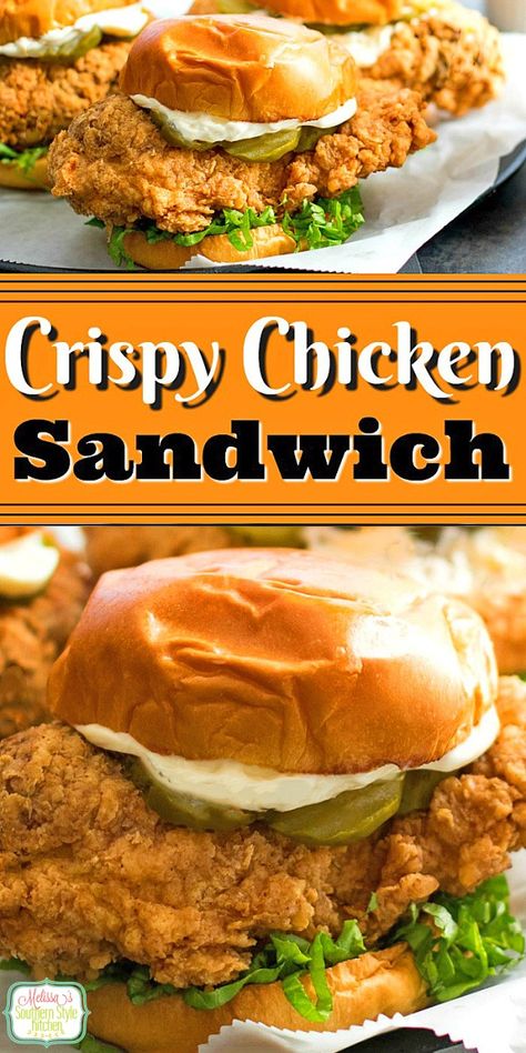 Crispy Chicken Sandwich Lunch Quick, Crispy Chicken Sandwich, Sandwich Vegetarian, Melissas Southern Style Kitchen, Crispy Chicken Burgers, Crispy Chicken Sandwiches, Roast Beef Sandwich, Kentucky Fried Chicken, Monte Cristo Sandwich