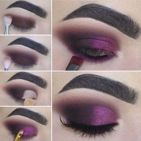 Eyeshadow Looks Step By Step, Holiday Eye Makeup, Purple Eyeshadow Looks, Makeup Pictorial, Cute Eye Makeup, Eye Makeup Styles, Witch Makeup, Korean Eye Makeup, Brown Skin Makeup