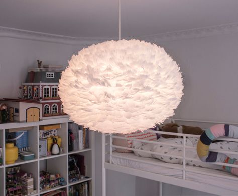 Cloud Bedroom, Unique Lampshades, Girls Room Design, White Feather, Design Lighting, Ceiling Lamps, Children's Bedroom, Room Ideas Bedroom, Childrens Bedrooms