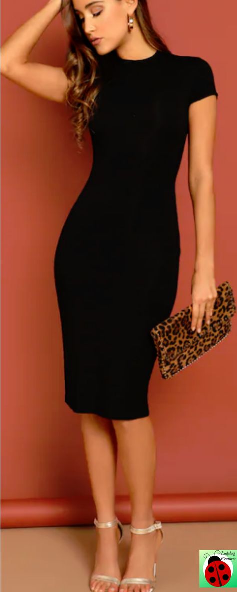 Knee Length Cocktail Dress Classy, Mid Knee Dresses, Cute Dresses Casual Classy Knee Length, Knee Length Dresses Casual Classy, How To Style A Bodycon Dress Casual, Single Piece Dress Western, Lycra Dress Classy, Cute Knee Length Dresses, Black Bodycon Dress Outfit Classy