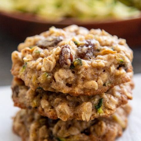 Zucchini Oatmeal Raisin Cookies - Dash of Sanity