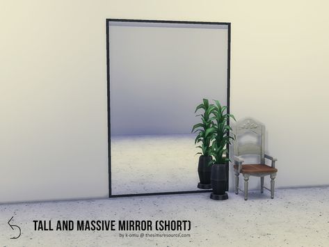 A big mirror for any home. Fits on short, medium and tall walls, and it's shiftable! Found in TSR Category 'Sims 4 Mirrors' Sims 4 Cc Full Length Mirror, Ts4 Mirror Cc, Sims4 Mirror, Massive Mirror, Sims 4 Cas Background, Cas Background, Living Room Sims 4, Sims 4 Cc Furniture Living Rooms, Sims 4 Tsr