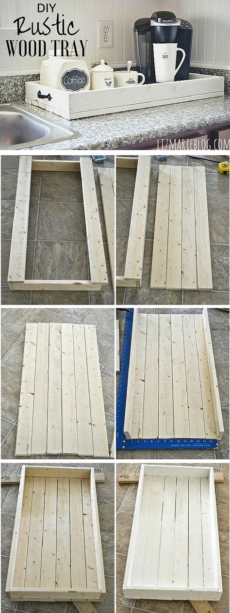 Diy Wood Tray, Diy Rustic Home, Diy Holz, Wood Tray, Woodworking Projects Diy, Rustic Diy, Diy Wood Projects, Diy Wood, Decor Rustic