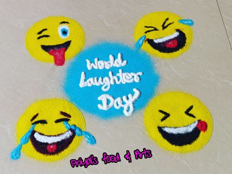 Welcome Rangoli, Diwali Special Rangoli Design, Art Emoji, World Laughter Day, Laughter Day, Poster Rangoli, Rangoli Easy, Festival Rangoli, Rangoli Art