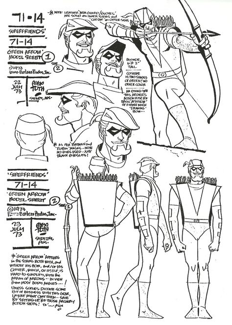 By Alex Toth Pluto Manga, Hannah Barbera, William Hanna, Tex Avery, Alex Toth, Drawing Superheroes, Super Friends, Character Sheets, Character Model Sheet