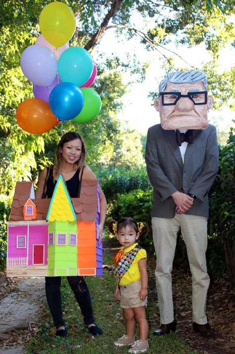 Movie Up Costume Ideas, House From Up Costume, Diy Up Halloween Costumes, Diy Up Costume, Up Movie Halloween Costume, Up Movie Costume, Up Costume Ideas, Wall E Costume, Up Halloween Costume