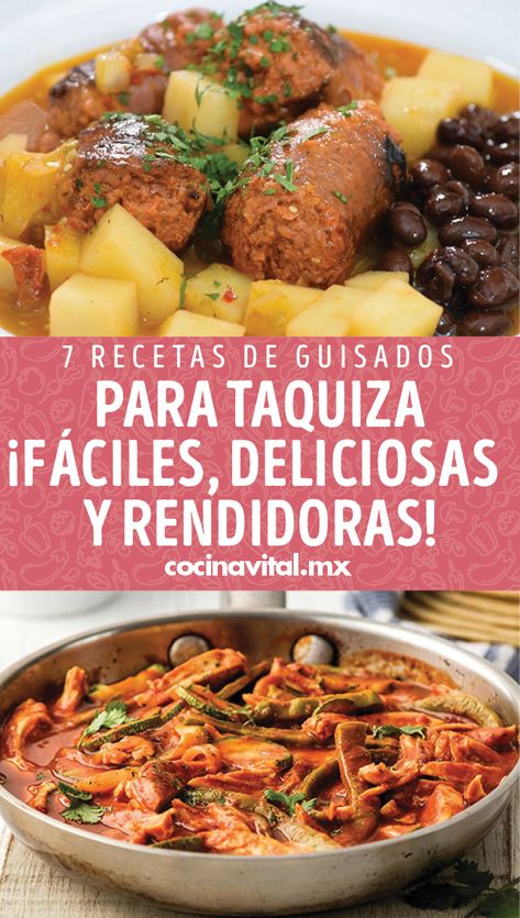 ¿Vas a armar la taquiza el fin de semana! Ponle sabor a tu mesa con estas recetas de guisados para taquiza ¡Son mexicanos, fáciles y rendidoras! Taquiza Mexicana Ideas, 5 De Mayo, Comfort Food, Tacos