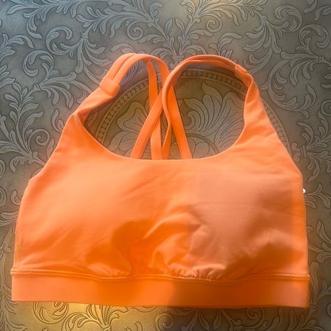 Nwt Lululemon Orange Soda Energy Bra Size 4 Orange Sports Bra, Lulu Wishlist, Lulu Clothes, Lulu Tops, Nike Winter Jackets, Orange Lululemon, Dream Wishlist, Sports Attire, Clothes Wishlist