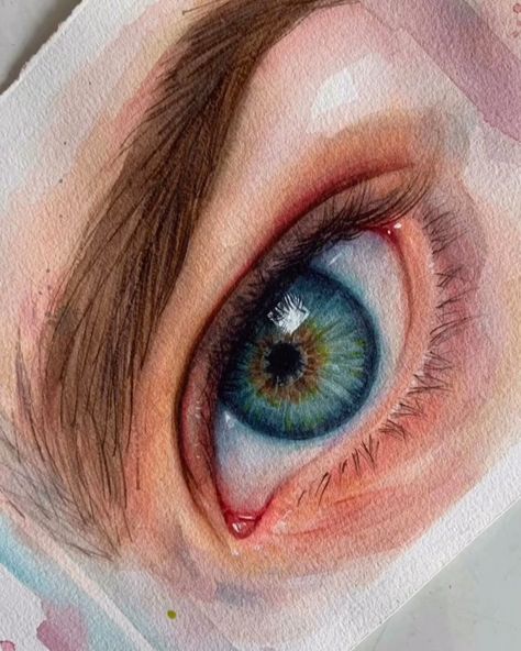 Painting Eyes, Fast Sketch, Watercolor Art Face, Realistic Eye Drawing, Watercolor Eyes, Watercolor Portrait Painting, Picture Painting, Eyes Artwork, Sketch Portrait