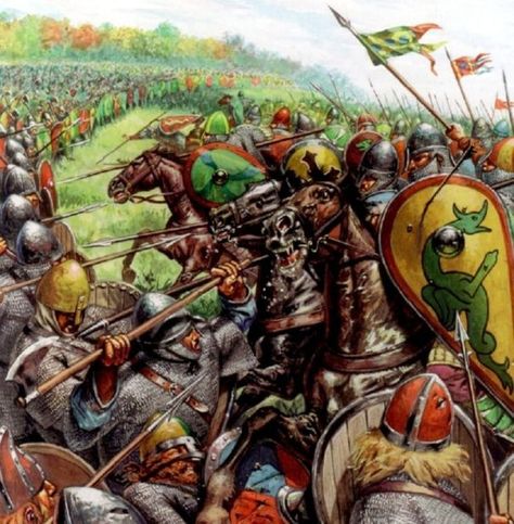 ELITE WARRIOR OF THE DARK AGES: NORMAN KNIGHT | The Deadliest Blogger: Military History Page Battle Painting, Norman Knight, Battle Of Hastings, Duke William, English Army, Norman Conquest, Military Images, High Middle Ages, Medieval Ages