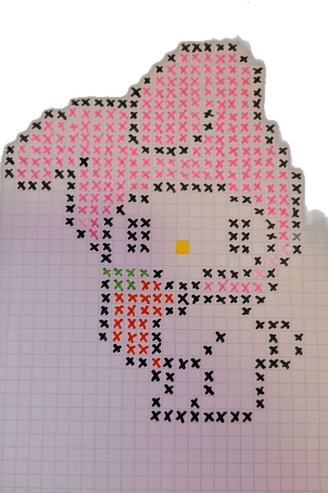 Kawaii Pixel Art Grid, Kawaii Pixel Art, Drawing Things, Easy Pixel Art, Pixel Art Grid, Apa Aja, Tapestry Crochet, My Melody, Perler Beads