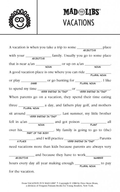 Madlibs vacation Free Printable Mad Libs, Mad Libs For Adults, Road Trip Entertainment, Sommer Mad, Silly Words, Road Trip Activities, Mad Libs, Road Trip Games, Mystery Games