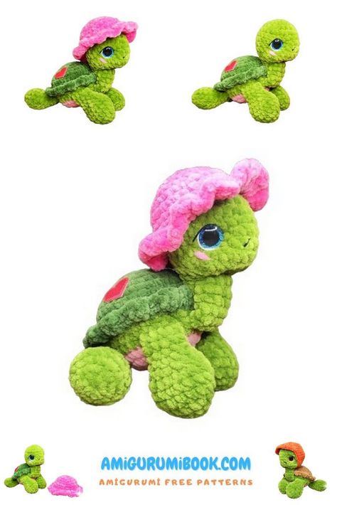 Adorable Free Pattern for Crocheting a Turtle Amigurumi Hat – Amigurumibook.com Crochet Sea Turtle Pattern Free Easy, Turtle Crafts For Adults, Tortoise Crochet Pattern Free, Crochet Fruit Turtle, Amigurumi Hat, Crochet Tortoise, Crocheted Stuffies, Crochet Turtle Pattern Free, Crochet Turtles