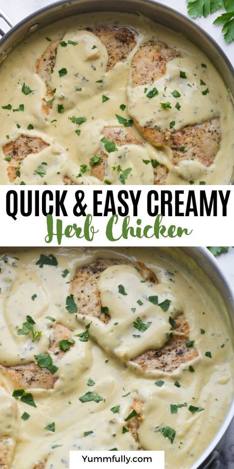 Enjoy the exquisite flavors of Quick & Easy Creamy Herb Chicken, a delectable dish that combines succulent chicken breasts with a rich, herby cream sauce for a gourmet meal in minutes. If you’re into more delightful recipes like this, don’t hesitate to click here and discover a plethora of culinary inspiration waiting for you! Cream Of Celery Chicken Bake, Cream Of Celery Soup Recipes Chicken, Chicken Breast Heavy Cream Recipes, Baked Chicken With Cream Of Chicken Soup, Chicken With Cream Of Chicken Soup, Recipes With Cream Of Chicken Soup, Recipe With Cream Of Celery Soup, Chicken Heavy Cream, Cream Of Chicken Recipes