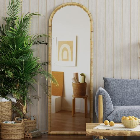 Entrance Mirror, Arched Full Length Mirror, Arched Floor Mirror, Large Floor Mirror, Mirror For Bedroom, Rattan Mirror, Full Body Mirror, Body Mirror, Length Mirror