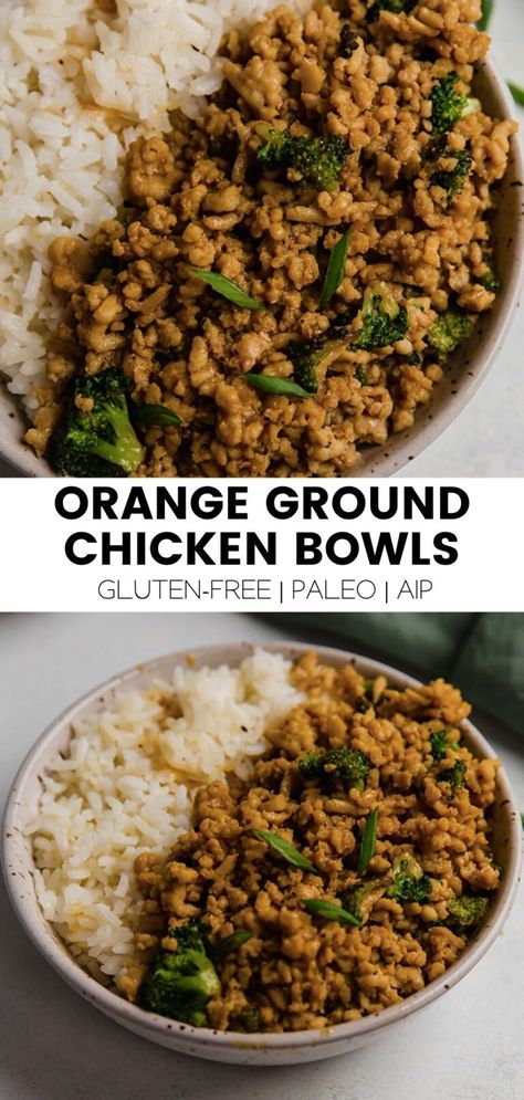 Ground Chicken And Broccoli, Ground Orange Chicken, Healthy Foods List, Ground Chicken Recipes Healthy, Healthier Dinners, Aip Dinner, Inflammatory Diet Recipes, Unbound Wellness, Skin Recipes