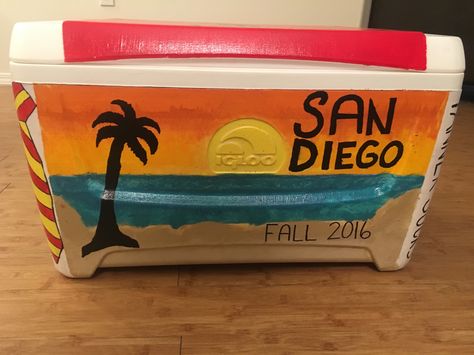 Creating The Perfect Fraternity Cooler Painted Fraternity Coolers, Fraternity Cooler, Formal Cooler Ideas, Fraternity Formal, Fraternity Coolers, Beach Formal, Beach Week, Frat Coolers, Cooler Painting