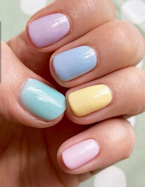 Pastel Nail Paint, Pastel Nails Plain, Pastel Shellac Nails, Shellac Nails Summer, Nail Paints, Pastel Nail Polish, Summer Gel Nails, Pastel Nail, Nails Arts