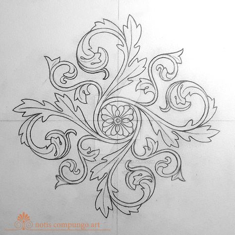 Baroque mandala by LucianoPezzoli on DeviantArt Motif Arabesque, Leather Tooling Patterns, Tooling Patterns, Wood Carving Designs, Islamic Art Pattern, Leather Carving, Carving Designs, Poses References, 자수 디자인