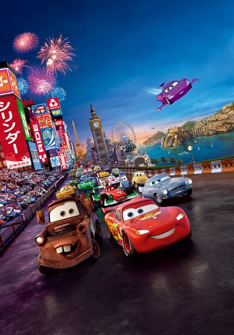 Walt Disney Paris, Marvel Studios Logo, برق بنزين, Cars 2 Movie, Disney Cars Theme, Cars Disney Pixar, Disney Cars Wallpaper, Car Themed Bedrooms, Disney Poster