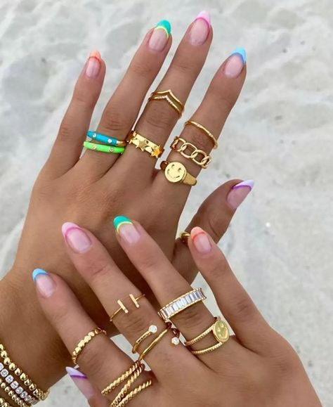 Summer nail inspo is incoming!! Fade out the nudes, and income the pastels 💐 @pinterest #missyempire Vacation Nails Mexico, Nail Ideas Beach, Vacation Nails Beach Mexico, Nail Colors For The Beach, Vaca Nails, Vacation Nail Designs, Vacation Nails Beach, Best Nail Colors, Nail Vibes