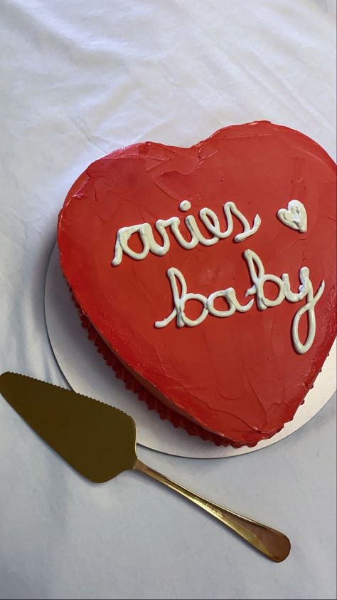 #minimalcake #aries #signs #birthday #ariescake #bolos #red Aries Baby Cake, Aesthetic Bday Cakes, Aries Signs, 22nd Birthday Cakes, Aries Baby, Aries Birthday, Tiny Cakes, Heart Cakes, 21st Birthday Cakes