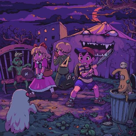 Any Earthbound Fans? - retrogaming post - Imgur Earthbound Beginnings Art, Earthbound Pixel Art, Earthbound Aesthetic, Earthbound Wallpaper, Lucas Earthbound, Nostalgia Cartoons, Pixel Art Gif, Mother Series, Mother Games