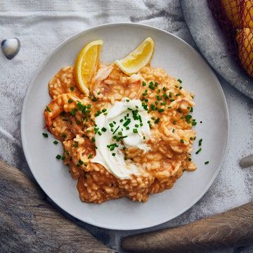 Best Risotto, Chives Recipe, Shrimp Risotto, Flavorful Shrimp, Creamy Shrimp, Shrimp And Asparagus, Mushroom Risotto, Dinner At Home, Risotto Recipes