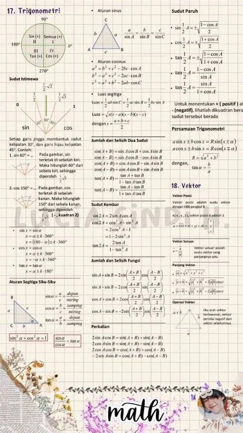 Matematika Aesthetic, Math Formula Sheet, School Study Ideas, College Life Hacks, Learning Mathematics, Study Journal, Studying Math, Math Methods, Genius Quotes