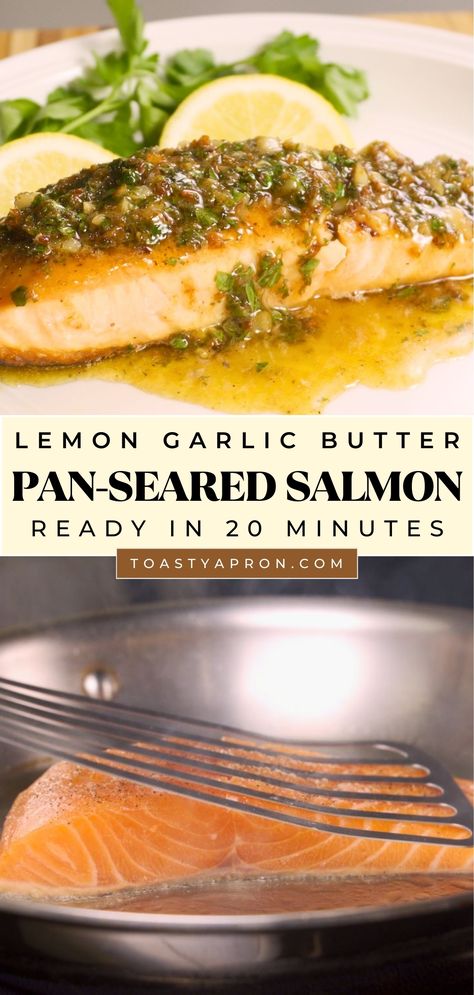 Pan-Seared Lemon Garlic Butter Salmon Best Pan Seared Salmon, Salmon Recipes On Stove Top, Salmon On The Stove Top, Salmon In Pan, How To Cook Salmon In A Pan, Cooking Salmon On Stove, How To Cook Salmon On The Stove, Stove Top Salmon Recipes, Salmon On Stove Top