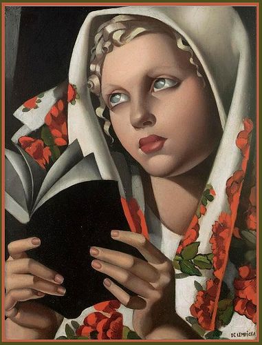 Tamara de Lempicka 'Polish Girl' 1933 Paint Moodboard, Tamara Lempicka, Art Deco Portrait, Polish Girl, Art Deco Artists, Female Painters, Art Deco Paintings, Thick Paint, Art 2024