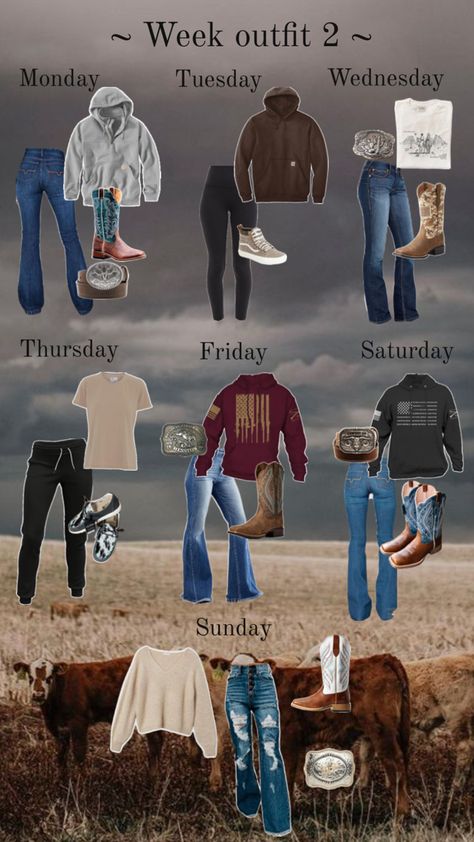 Week Of School Outfits, Country Outfits Women, Week Outfits, Casual Country Outfits, Country Outfits, Outfits Women, School Outfits, Clothes