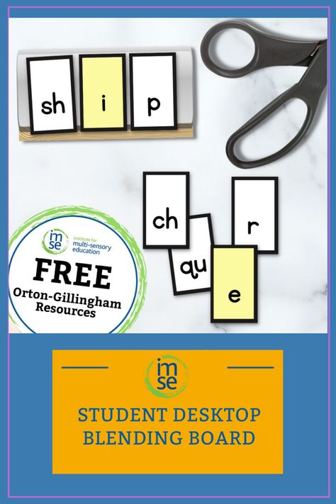 Grab this free resources to help your students build words with their own printable IMSE blending board. Reading Strategy Bookmarks, Orton Gillingham Lessons, Blending Board, Reading Strategies Posters, Closed Syllables, Magic E, Orton Gillingham, First Grade Activities, Lesson Planner