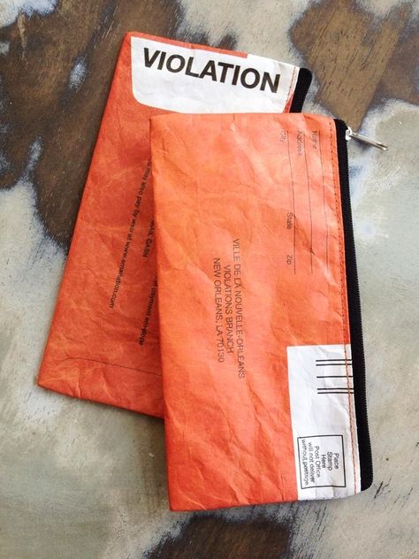 Dustbag Design, Tyvek Bags, Designer Packaging, Parking Ticket, Ditty Bag, Pouch Design, Orange Backpacks, Ticket Design, Diy Bag Designs