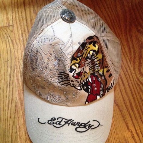 Ed hardy hat Ed Hardy Hat, Virtual Insanity, Ed Hardy, Festival Outfit, Dream Wardrobe, Beanie Hats, Outfit Accessories, Hats, Birthday