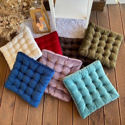 This is one of our velour bestseller, many sizes we made for people's chairs and there's life by filling comfortable and love by creating this product Wedding Cushion, Chair Ties, Soft Mattress, Ottoman Cushion, Soft Pillow, Tufted Cushion, Dining Chair Cushions, Custom Cushions, Grey Cushions