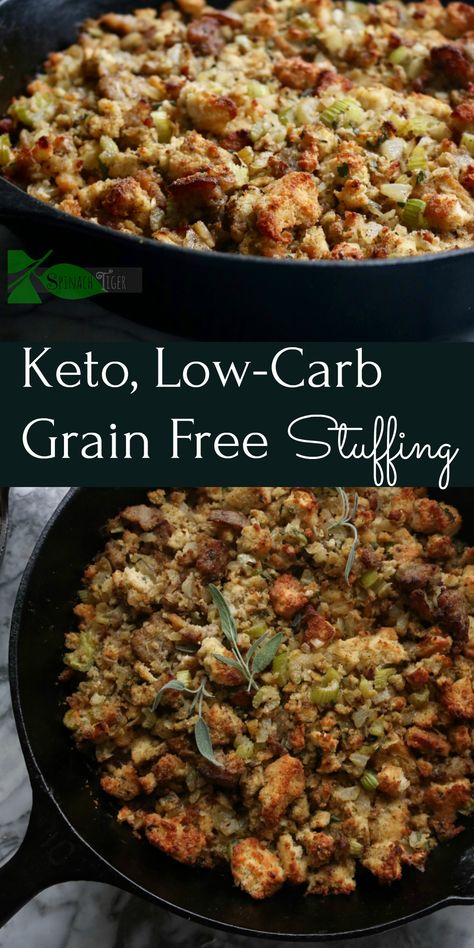 Grain Free Stuffing Thanksgiving, Keto Stuffing Recipes, Easy Stuffing Recipes, Keto Suppers, Grain Free Stuffing, Aip Thanksgiving, Paleo Stuffing, Keto Stuffing, Easy Stuffing Recipe