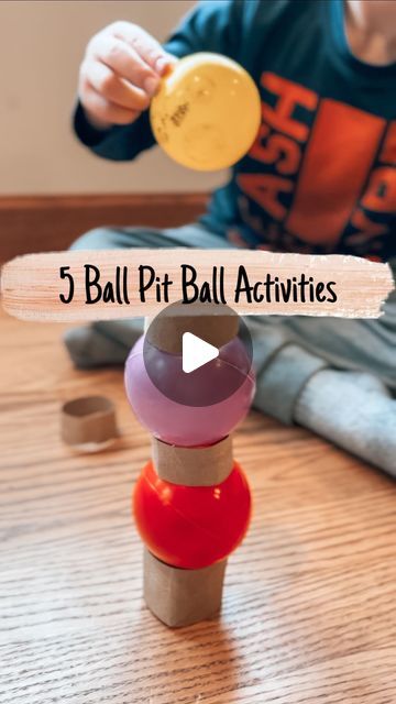 Brittany | Kids/Toddler/Baby Activities on Instagram: "Check out these fun 5 activity ideas that use ball pit balls!   1. Grab balls with your feet: stick packaging tape, sticky side out, around a small table or chair. Have kids use their feet to transfer the balls from the table/chair to a box (inspired by: @zeliha_ogretmenn )  2. Ball Launch: Lay out towels. On one side of each towel place a heavy piece of wood. Then, give your kids plastic ball pit balls and have them use the towels to try to get the balls into their basket. You can make it into a competition to see who can get the most balls into their basket. (Inspired by: @dudeperfect )  3. Trick Shots: place red solo cups in different places around the house and try to throw balls in.  4. Tower Building: cut up pieces of toilet pape Small Plastic Balls, Ball Pit Activities, Ball Pit Ball Games, Ball Preschool Activities, Ball Pit Balls Repurpose, Ball Activities For Toddlers, Stick Packaging, Ball Pit Balls, Red Solo Cup