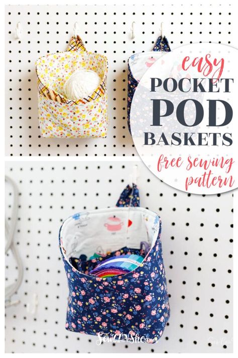 Diy Storage Pods, Basket Sewing Pattern, Free Sewing Patterns For Beginners, Sewing Patterns For Beginners, Sewing Handbag, Storage Pods, Fusible Fleece, Fabric Storage Baskets, Free Pdf Sewing Patterns