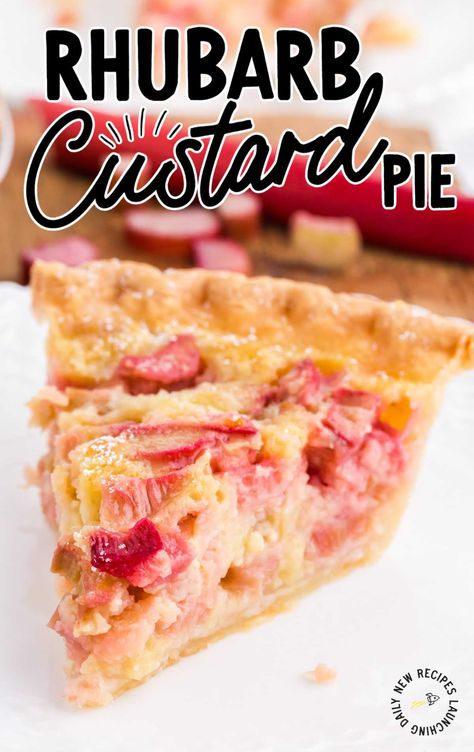 Rhubarb Custard Pie, Rhubarb Desserts Recipes, Rhubarb Pie Recipe, Custard Pies, Rhubarb Custard Pies, Rhubarb Recipes Pie, Rhubarb Bars, Custard Pie Recipe, Rhubarb Custard