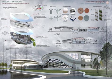 Research And Development Center Design, Agriculture Exhibition, Architecture Design Presentation, Architecture Design Process, Urban Design Concept, Architecture Drawing Plan, Concept Models Architecture, Exhibition Building, Architecture Presentation Board