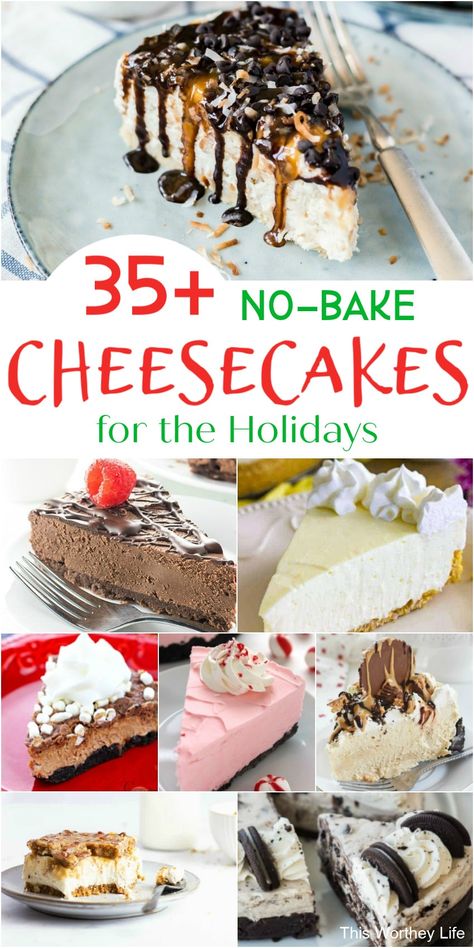 Best Cheesecake Recipe No Bake, Christmas Dessert Recipes No Bake, No Bake Cheesecakes Easy, No Bake Cheesecake Topping Ideas, Cheesecakes No Bake, Box Cheesecake Ideas, Cheesecake Pies, Cheesecake Desserts Easy No Bake, Easy To Make Cheesecake