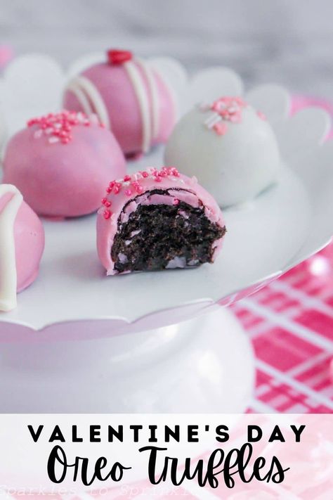 If you are looking for the perfect Valentine’s Day treat that is easy and elegant then these Valentine's Day Oreo Truffles are just what you are looking for! With just three ingredients you will have the perfect treat to share with those you love! Dessert Truffles, Oreo Balls, Oreo Truffles, Valentines Day Desserts, Valentine's Day Recipes, Valentines Food, Desserts To Make, Valentine Treats, Best Dessert Recipes