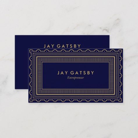 Art Deco Business Card, Ppt Ideas, Authentic Art, Vintage Business, Art Deco Art, Deco Art, Wedding Logos, Personal Business Cards, Classic Gold