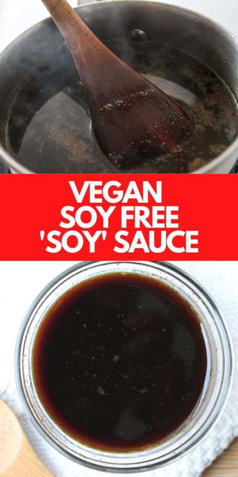 Try this healthy Soy Free Soy Sauce the next time your recipe calls for it and skip the soy! This is also low sodium, vegan and gluten free. Soy Free Soy Sauce, Homemade Soy Sauce, Soy Sauce Substitute, Healthy Recipes Easy, Recipes With Soy Sauce, Kecap Manis, Soy Free Vegan, Gluten Free Soy Sauce, Soy Free Recipes