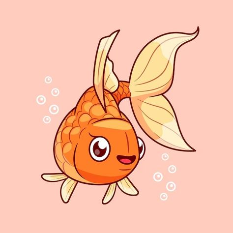 Catalyststuff | Freepik Swimming Cartoon, Goldfish Swimming, Cute Goldfish, Nature Icon, Vector Icons Illustration, Animal Nature, Flat Vector, Icon Illustration, Goldfish