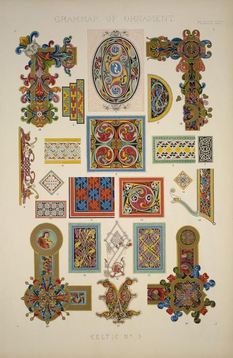 Grammar Of Ornament, Celtic Ornaments, Owen Jones, Book Of Kells, Celtic Art, Anglo Saxon, Old Book, Illuminated Manuscript, Global Art